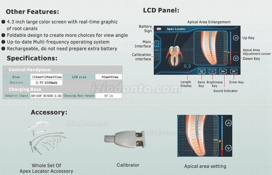 Denjoy® iFinder Localizador Apical Electrónico Tela Sensivel Ao Toque